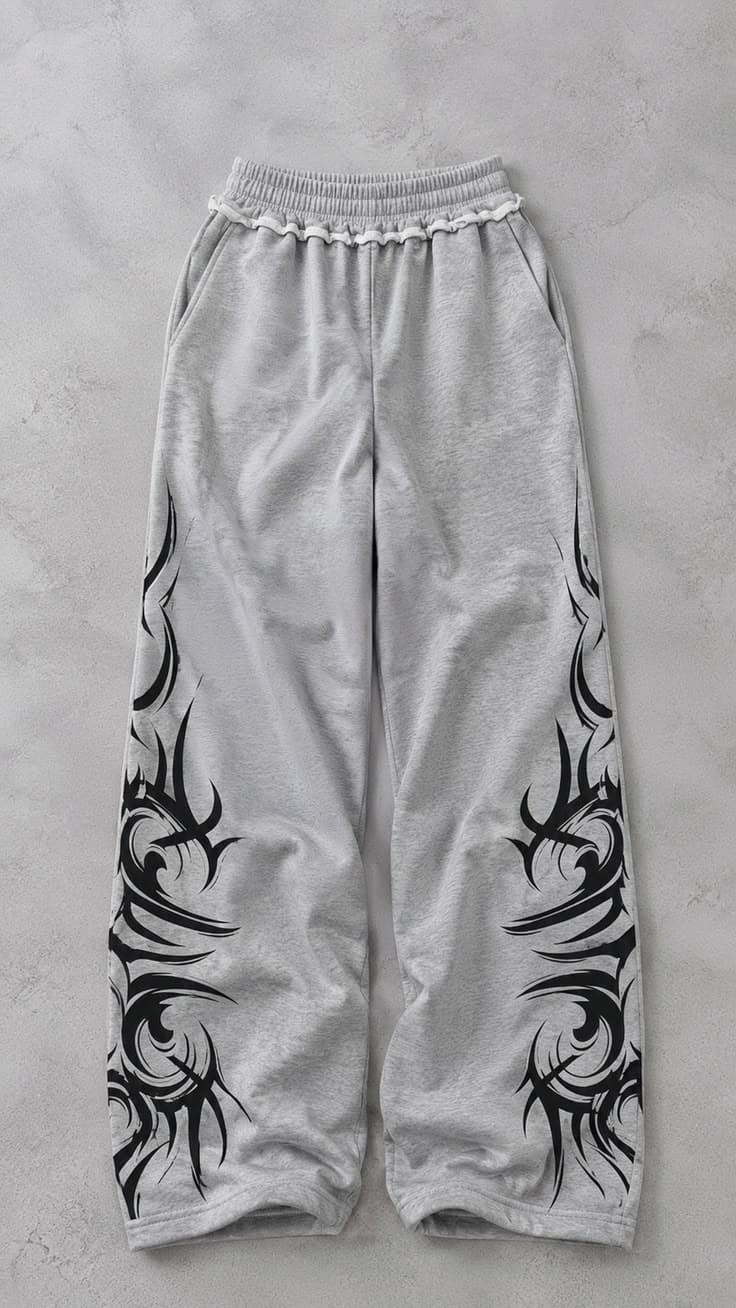 Flared track pants — front view