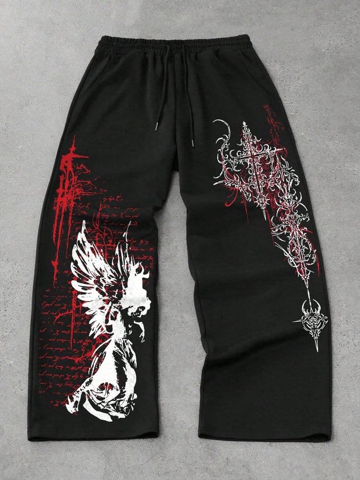 Flared track pants — styled view