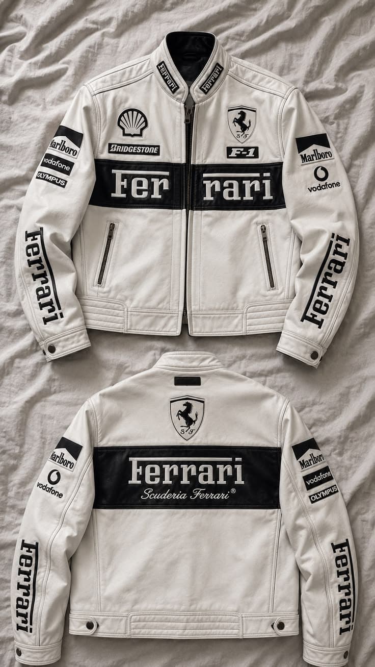 Racing leather jacket — front view