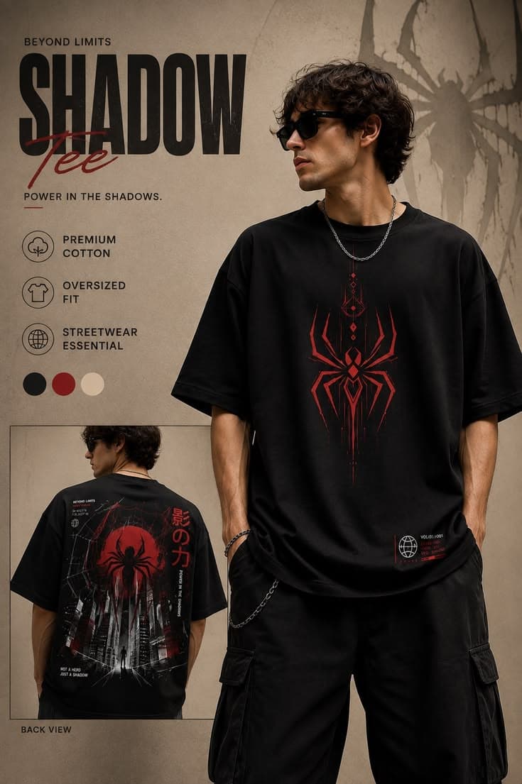 Shadow oversized hoodie — styled view